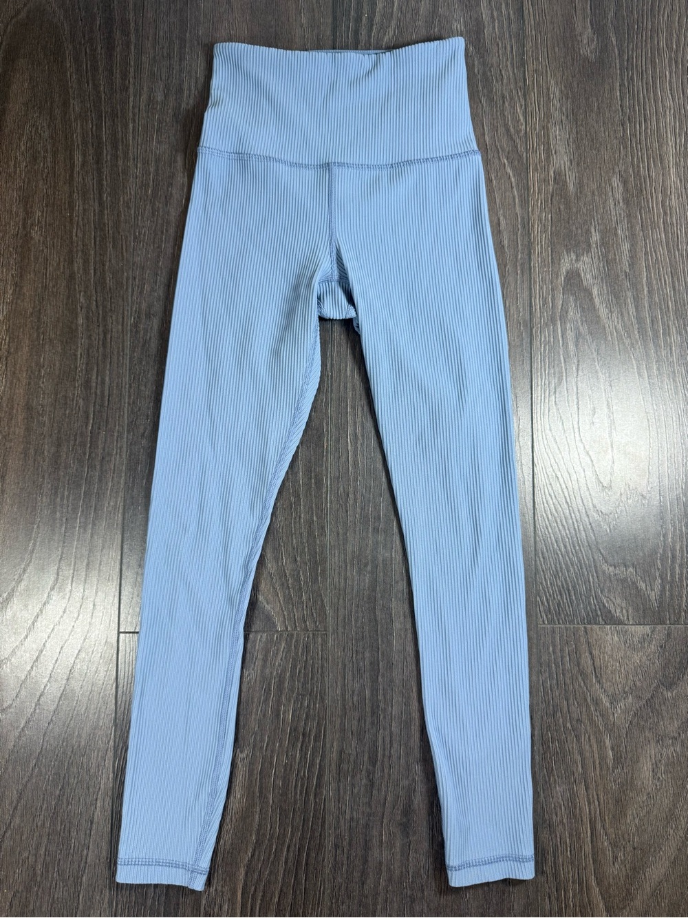 Athleta Blue Ribbed High-Rise Leggings